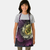 Tablier Fleur fractale grise pourpre moderne abstraite (Insitu)