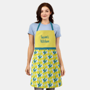 Tablier Fleur jaune personnalisée de style printemps