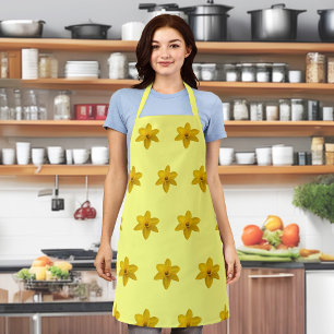 Tablier Fleur jonquille jaune Motif sans couture sur Apron