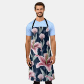 Tablier Fleur Lilly Rose Motif sans couture. (Porté)