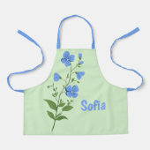 Tablier Fleur moderne élégante bleu fille mignonne chic (Recto)