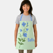 Tablier Fleur moderne élégante bleu fille mignonne chic (Insitu)