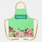 Tablier Fleur moderne vert élégant de fille de marguerite (Recto)