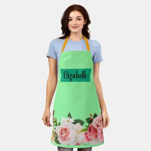 Tablier Fleur moderne vert élégant de style fille daisy