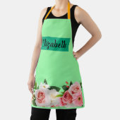 Tablier Fleur moderne vert élégant de style fille daisy (Insitu)