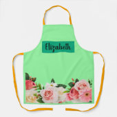 Tablier Fleur moderne vert élégant de style fille daisy (Recto)