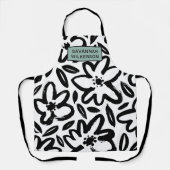 Tablier Fleur noire et blanche nom moderne (Recto)