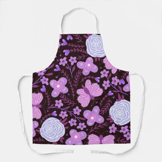 Tablier Fleur papillon rose (Recto)