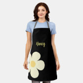 Tablier Fleur pastel avec texte personnalisé (Porté)