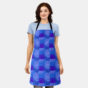 Tablier Fleur rétro bleue