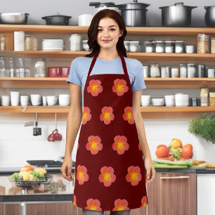 Tablier Fleur Rose de mousse rouge Motif sans couture sur 