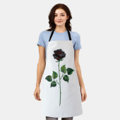 Tablier Fleur rose noire (Porté)