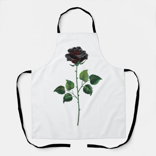 Tablier Fleur rose noire (Recto)