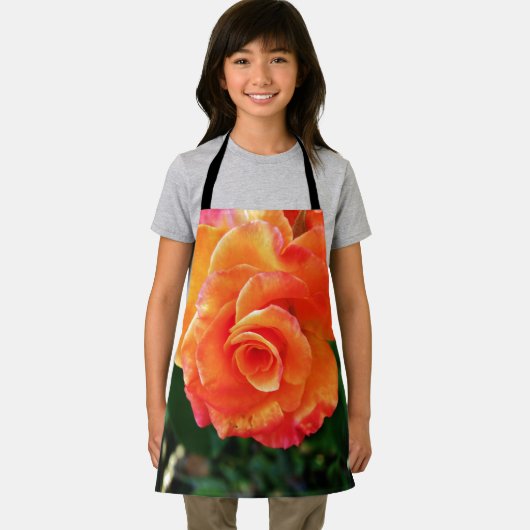 Tablier Fleur rose orange (Insitu)