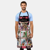 Tablier Fleur rose Rose élégante | Collage de photos de fa (Porté)