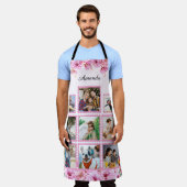 Tablier Fleur rose Rose élégante | Collage de photos de fa (Porté)