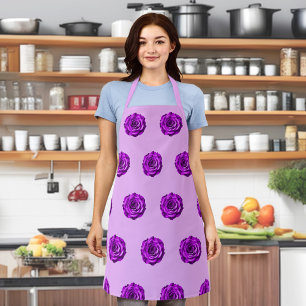 Tablier Fleur Rose violet Motif sans couture sur Apron