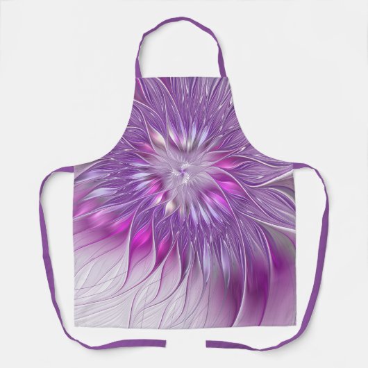 Tablier Fleur Rose Violet Passion Abstrait Art Fractal (Recto)