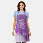 Tablier Fleur Rose Violet Passion Abstrait Art Fractal (Porté)