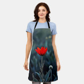 Tablier Fleur Rouge Nuit Sombre Solitude Art (Porté)