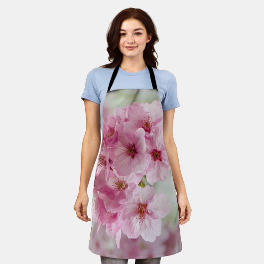 Tablier Fleur Sakura rose, Fleur de cerisier japonaise (Porté)