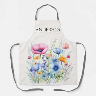 Tablier Fleur sauvage aquarelle