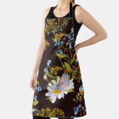 Tablier Fleur sauvage : aquarelle arrière - plan noire (Insitu)