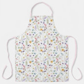 Tablier Fleur sauvage Aquarelle Et Motif Papillons (Recto)