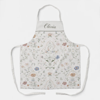 Tablier Fleur Sauvage Aquarelle Pastel Caprice Nom Personn