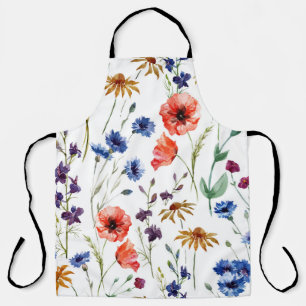 Tablier Fleur sauvage Aquarelle Poppy Chamomile Arrière -