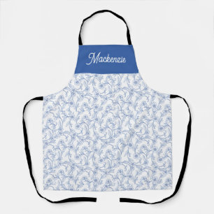 Tablier Fleur Sauvage Bleue Personnalisée Botanique