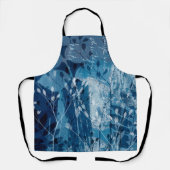 Tablier Fleur sauvage botanique bleue et blanche (Recto)