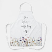 Tablier Fleur sauvage couleur aquarelle (Recto)