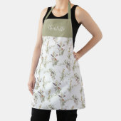 Tablier Fleur Sauvage Floral Script Personnalisé (Insitu)