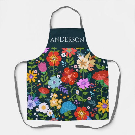 Tablier Fleur sauvage moderne (Recto)