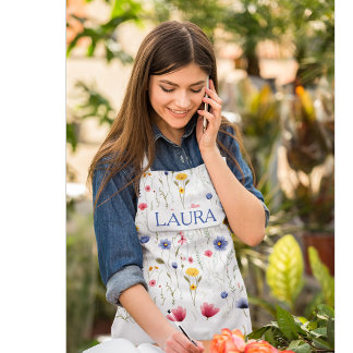 Tablier Fleur sauvage personnalisé