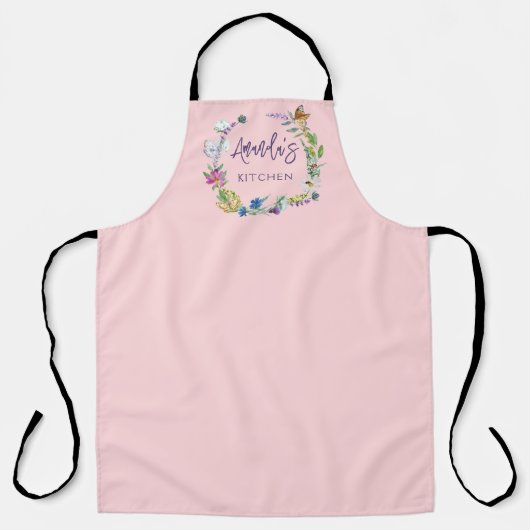 Tablier Fleur sauvage rose pâle (Recto)