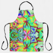 Tablier Fleur tropicale fleurie fleurie verte rose (Recto)