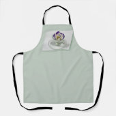 Tablier Fleur violette blanche dans une tasse (Recto)
