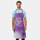 Tablier Fleur violette rose Passion Abstrait Art fractal (Porté)