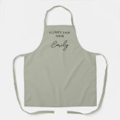 Tablier Fleuriste Boutique Nom Employé Sage Vert (Recto)