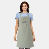 Tablier Fleuriste Fleurs par nom Script Sage Green (Porté)