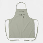 Tablier Fleuriste Fleurs par nom Script Sage Green (Recto)