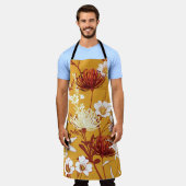 Tablier Fleuron Rétro : Art de la ligne florale inachevé (Porté)