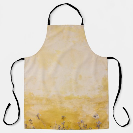 Tablier Fleurs à côté du mur jaune (Recto)