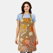 Tablier Fleurs amusantes Moderne Monogramme Inspirété (Porté)