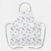 Tablier Fleurs Aquarelle Tulipes Roses (Recto)