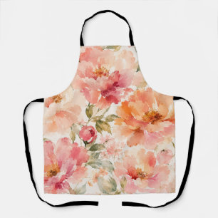 Tablier Fleurs aquarelles romantiques chaudes d'été
