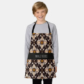 Tablier Fleurs Batik Beige Jaune Motif Floral (Porté)