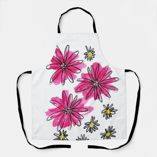 Tablier Fleurs blanches et roses (Recto)